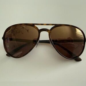 Ray-Ban Polarized Chromance Brown Tortoise Aviator Sunglasses